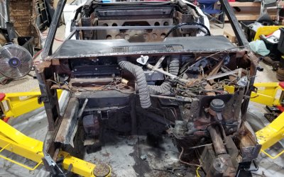 66 Mustang Remove-Shock-Towers-Firewall