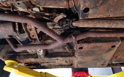 66 Mustang transmission area