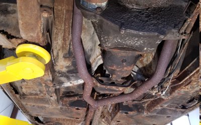 66 Mustang exhaust area